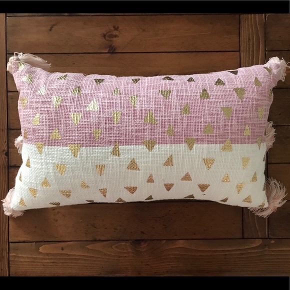 Pier 1 Other - Pink, White & Gold Tassel Accent Pillow